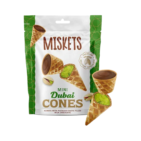 Miskets Mini Dubai Cones Kunafa with Pistachio 50g